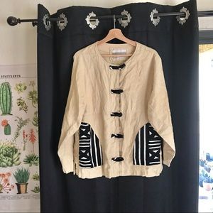 Linen Safari Style Jacket Coat
